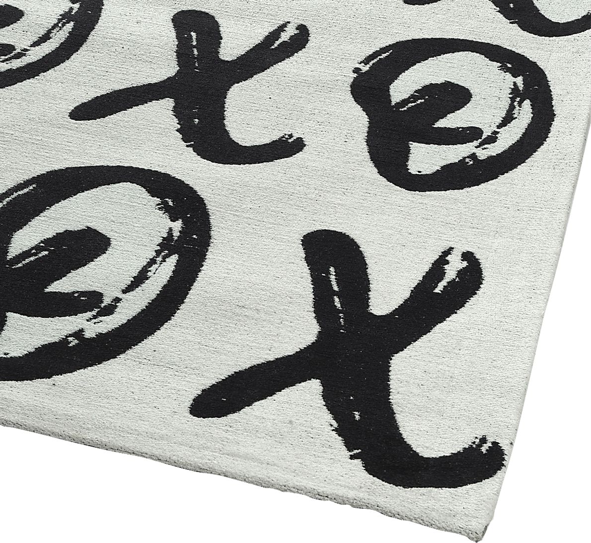 Kids X's and O's Black 7' x 9' Rug