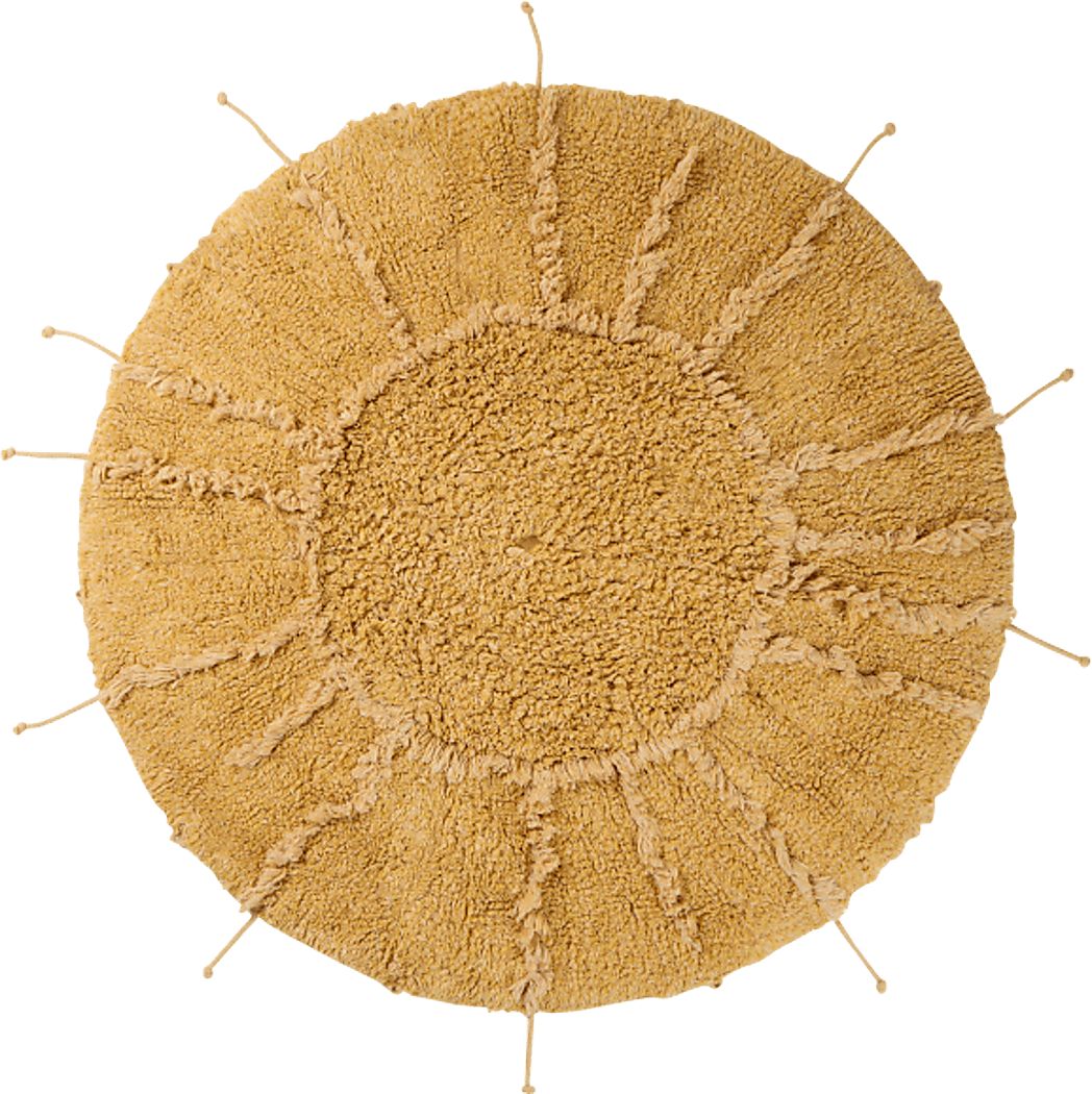 Kids Yellow 3'3 Solar Round Rug