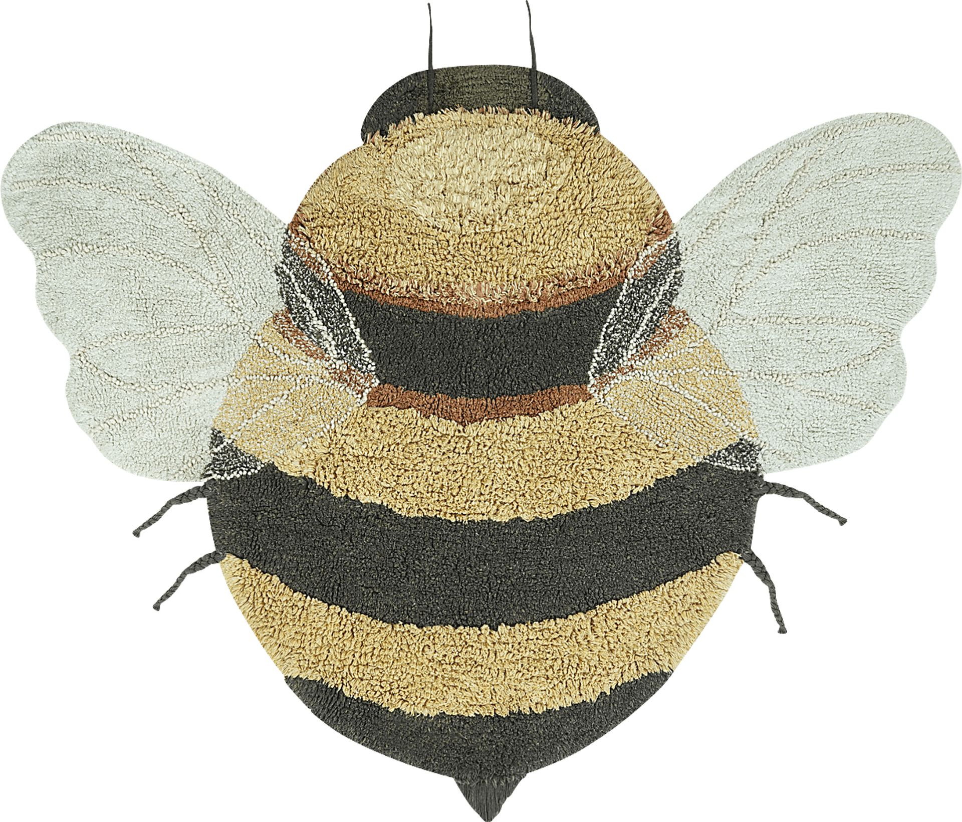 Kids Yellow 3'9 x 5' Machine Washable Bee Rug - Image 3