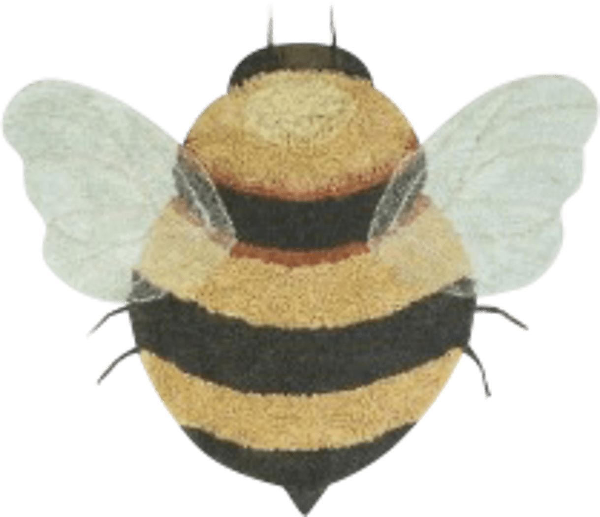 Kids Yellow 3'9 x 5' Machine Washable Bee Rug