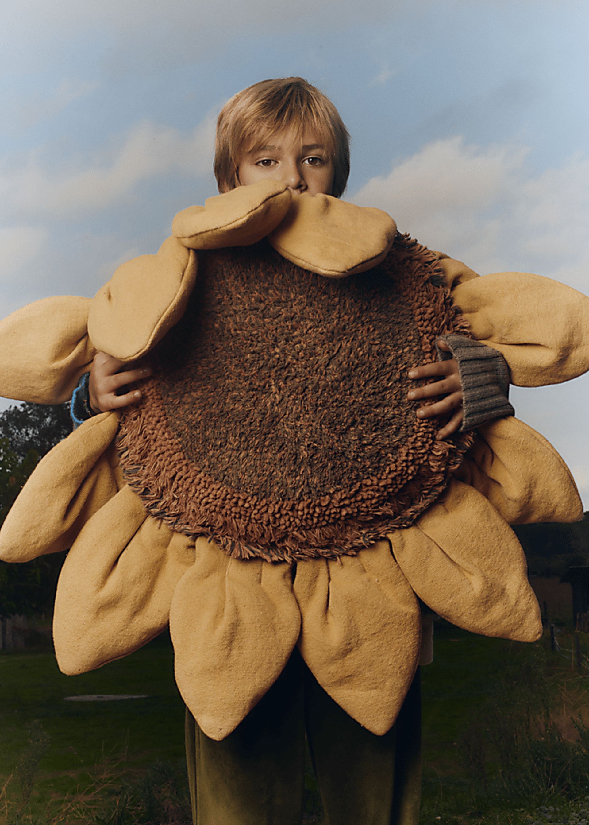 Kids Yellow/Brown Sunflower Floor Pillow - Image 5