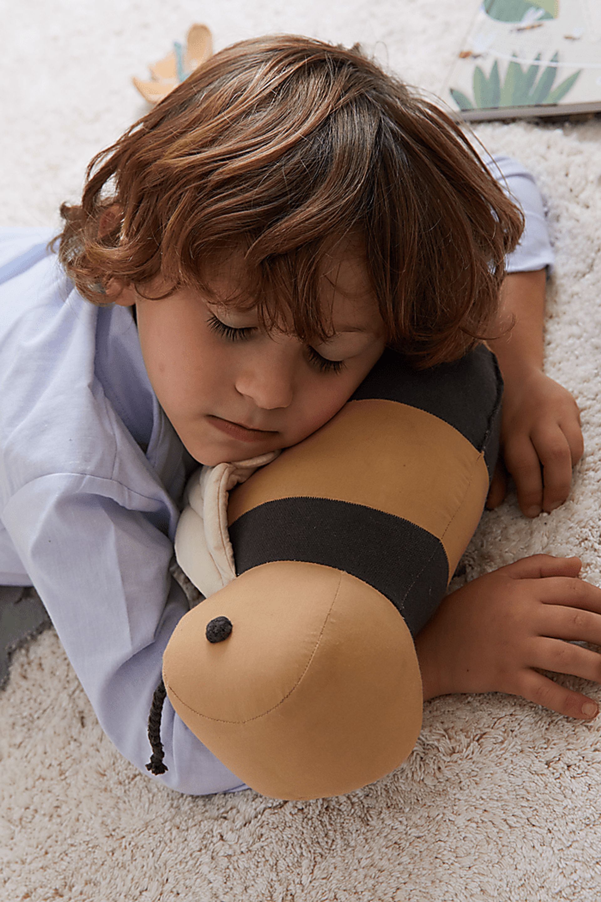 Kids Yellow Buzzy Bee Pillow - Image 4
