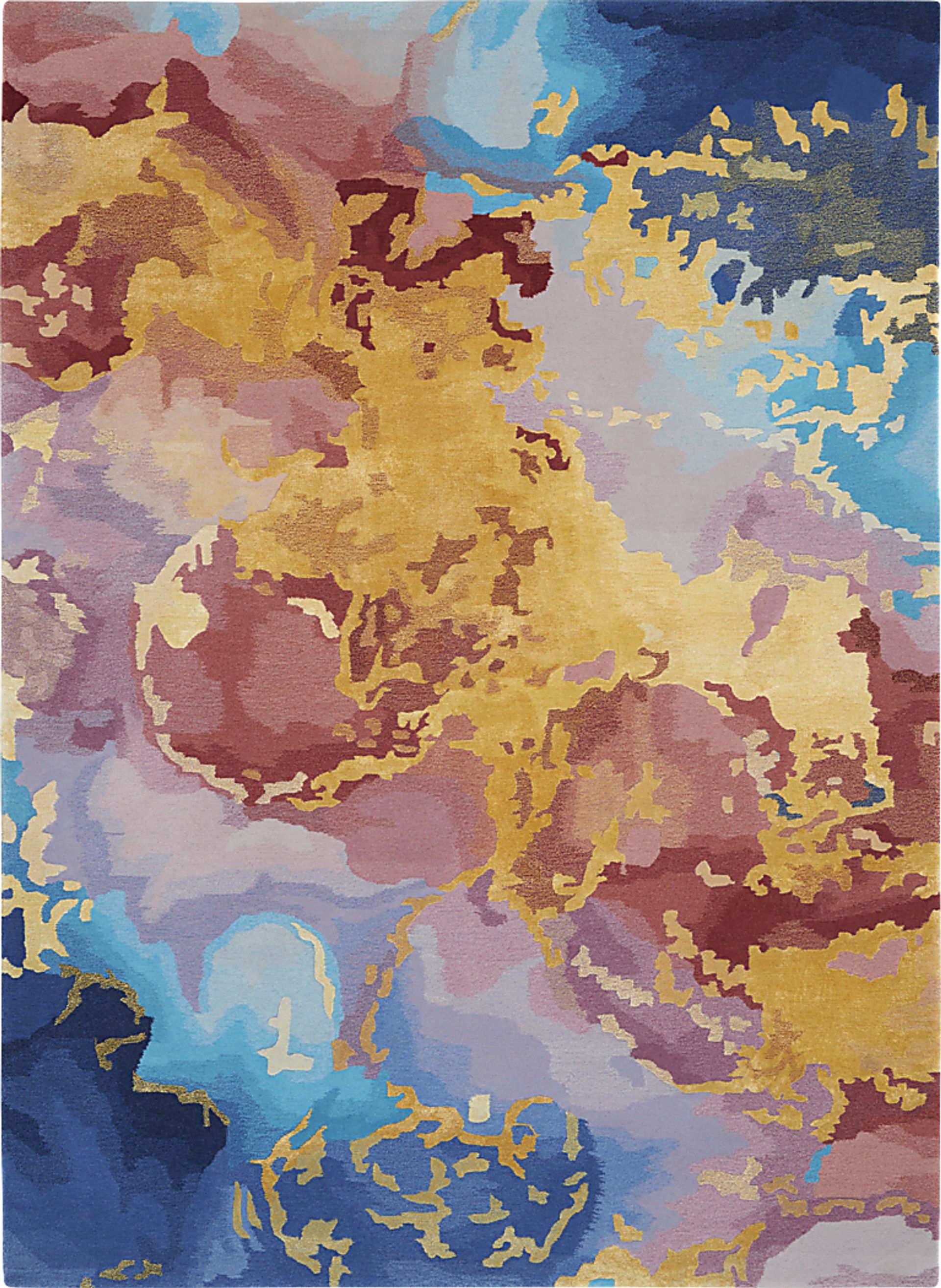 Kids Zebula Blue 4' x 6' Rug - Image 1