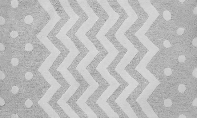 Kids Ziggy Dots Gray 4'7 x 7'7 Rug - Thumbnail - Image 1