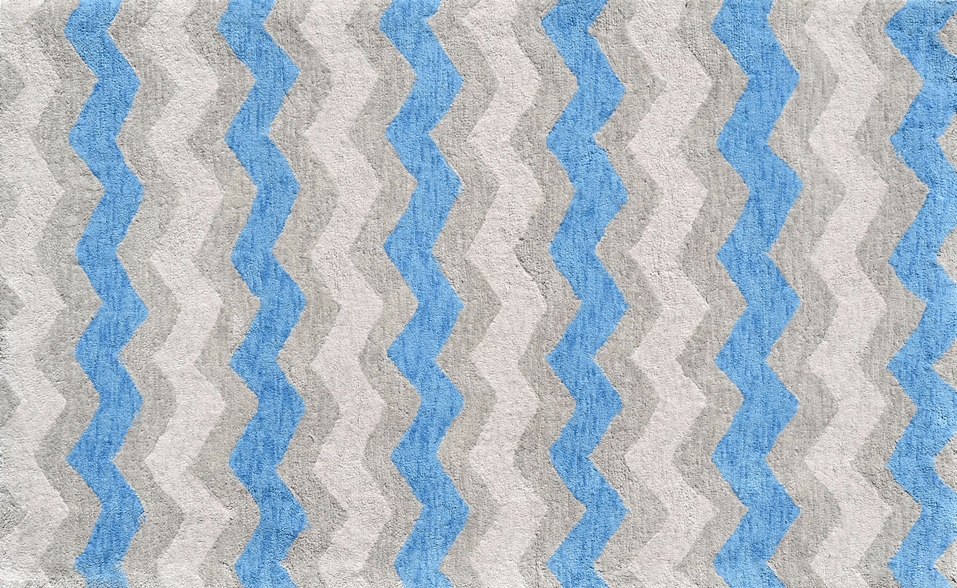 Kids Ziggy Waves Blue 2'8 x 4'8 Rug - Image 1