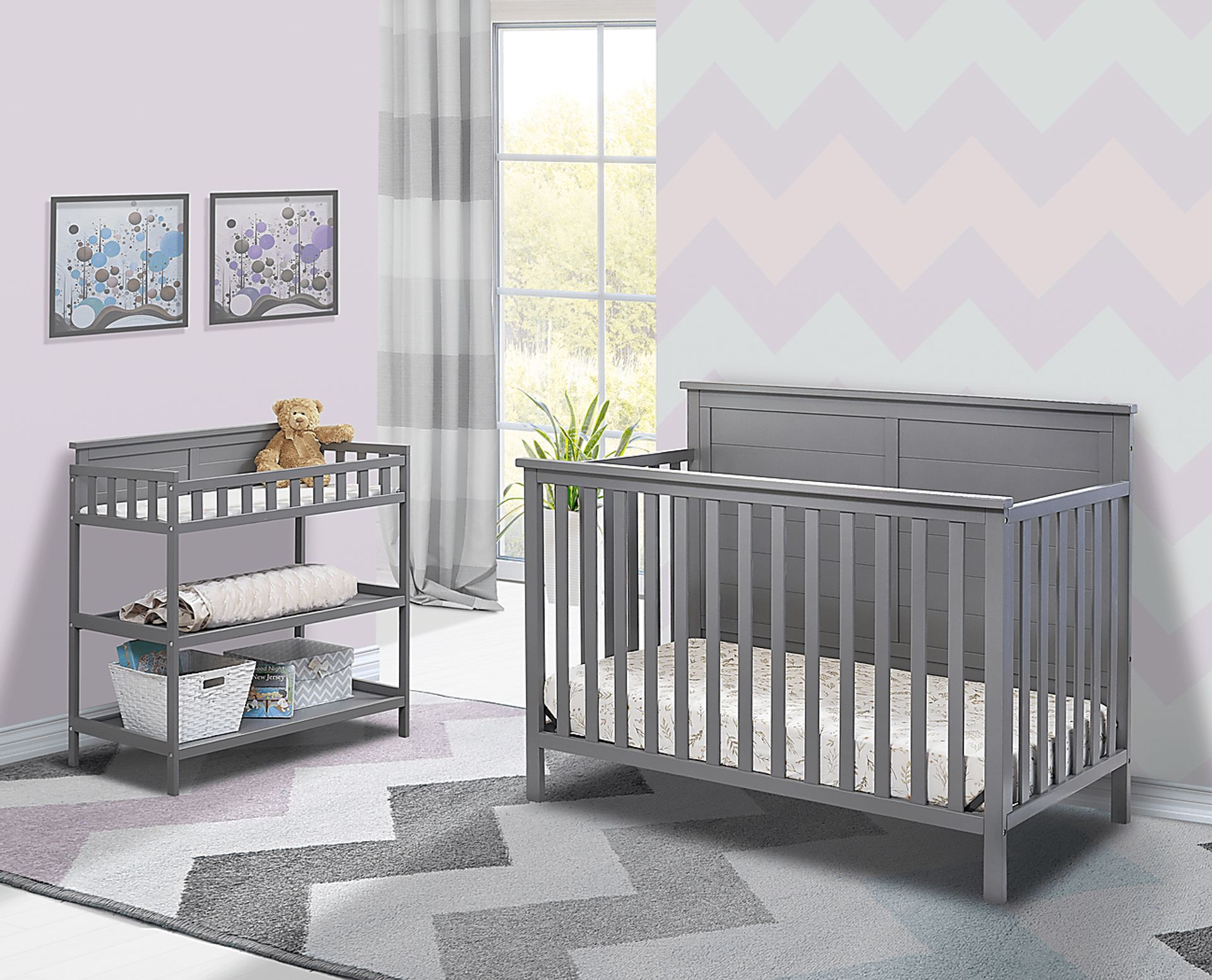 Kids Zivau Gray Convertible Crib - Image 3