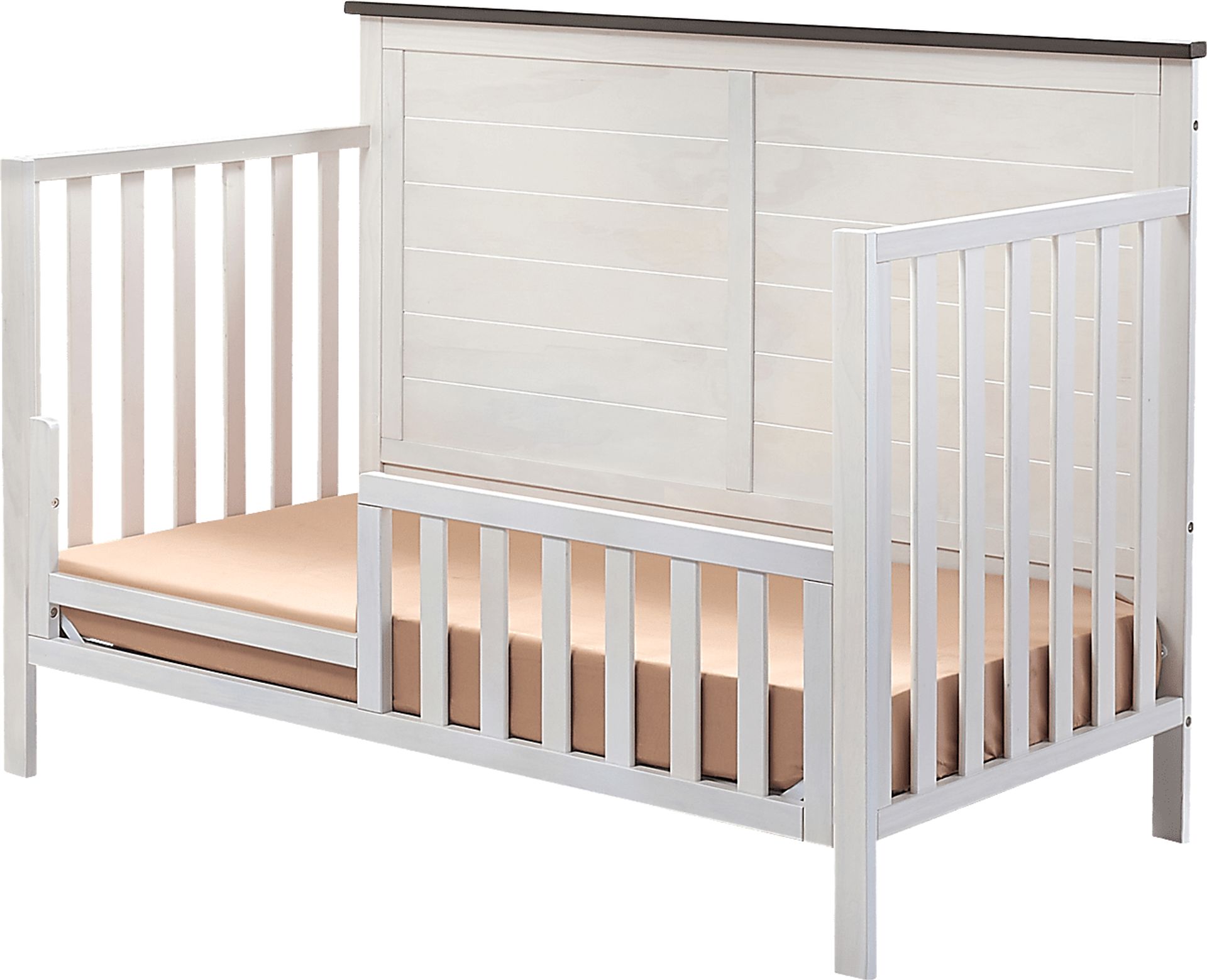 Kids Zivau White/Brown Convertible Crib - Image 4