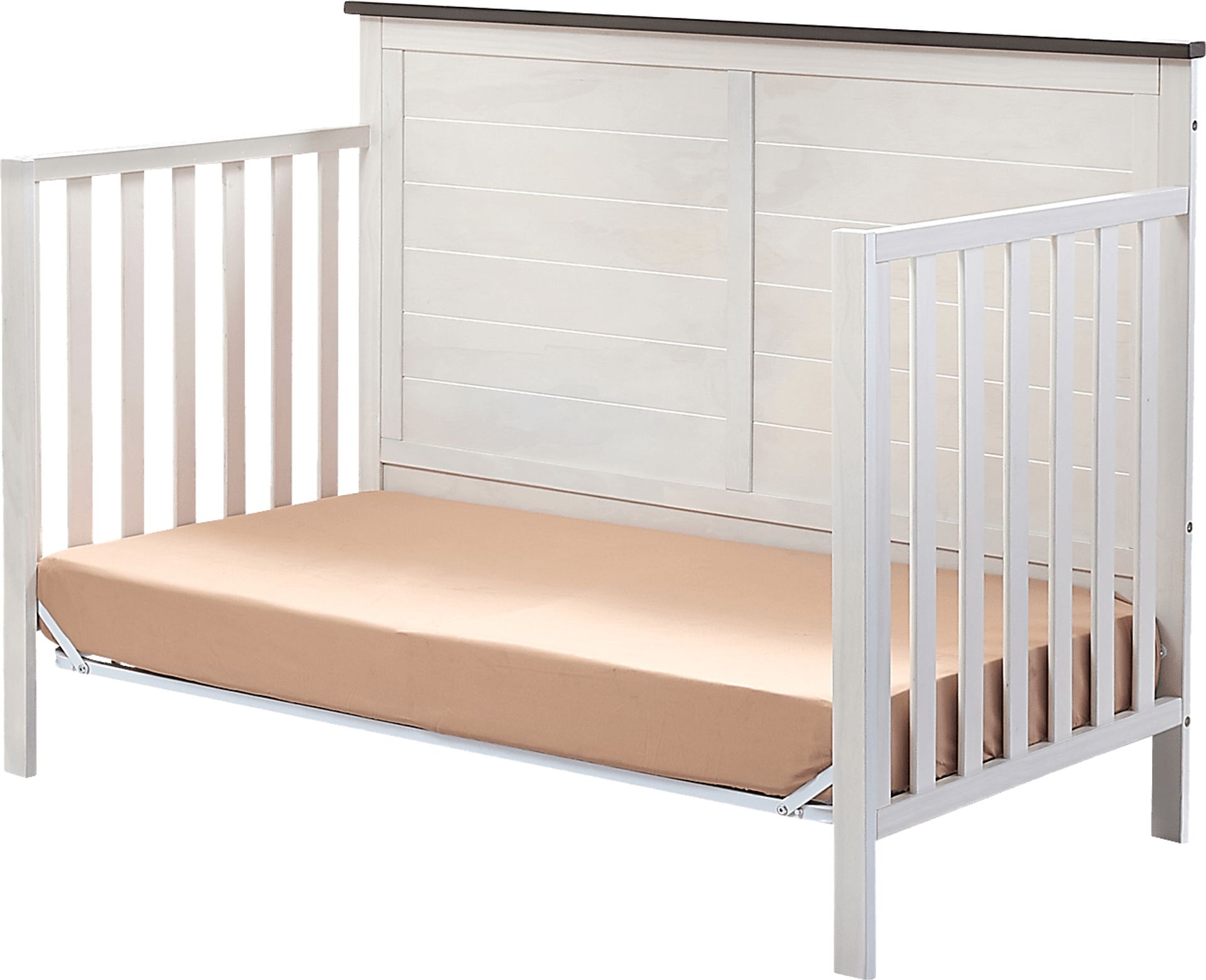Kids Zivau White/Brown Convertible Crib - Image 5