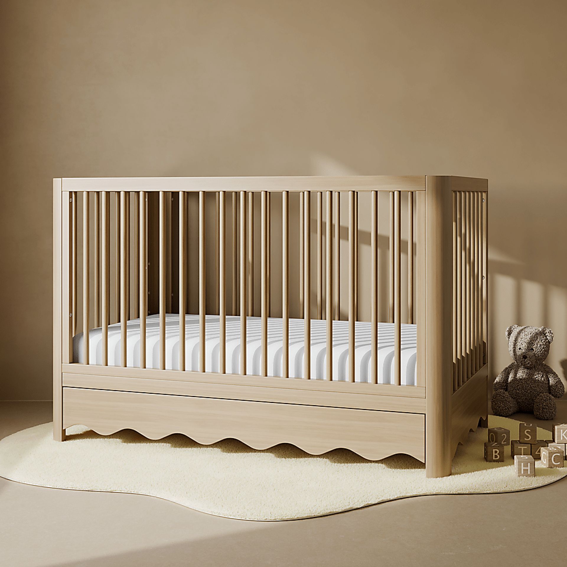 Kids Zoana Brown Convertible Crib - Image 3