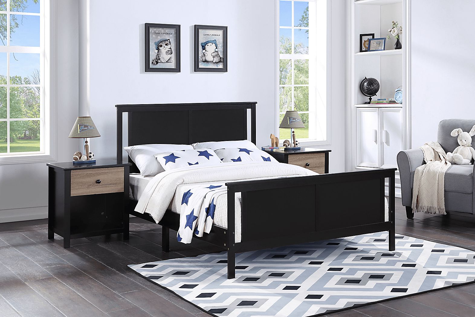 Kids Zolari Black Full Bed