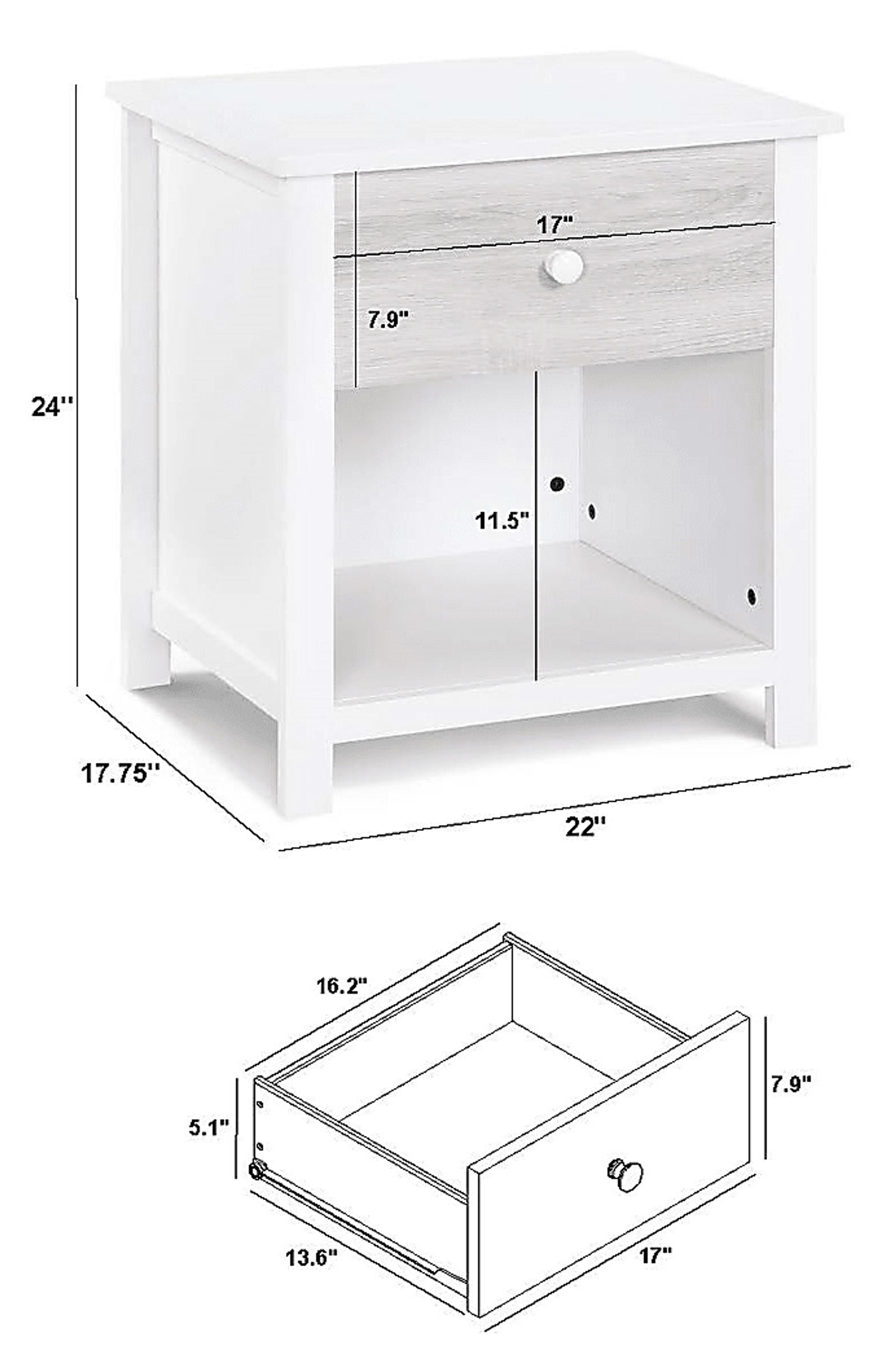 Kids Zolari White Nightstand - Image 3