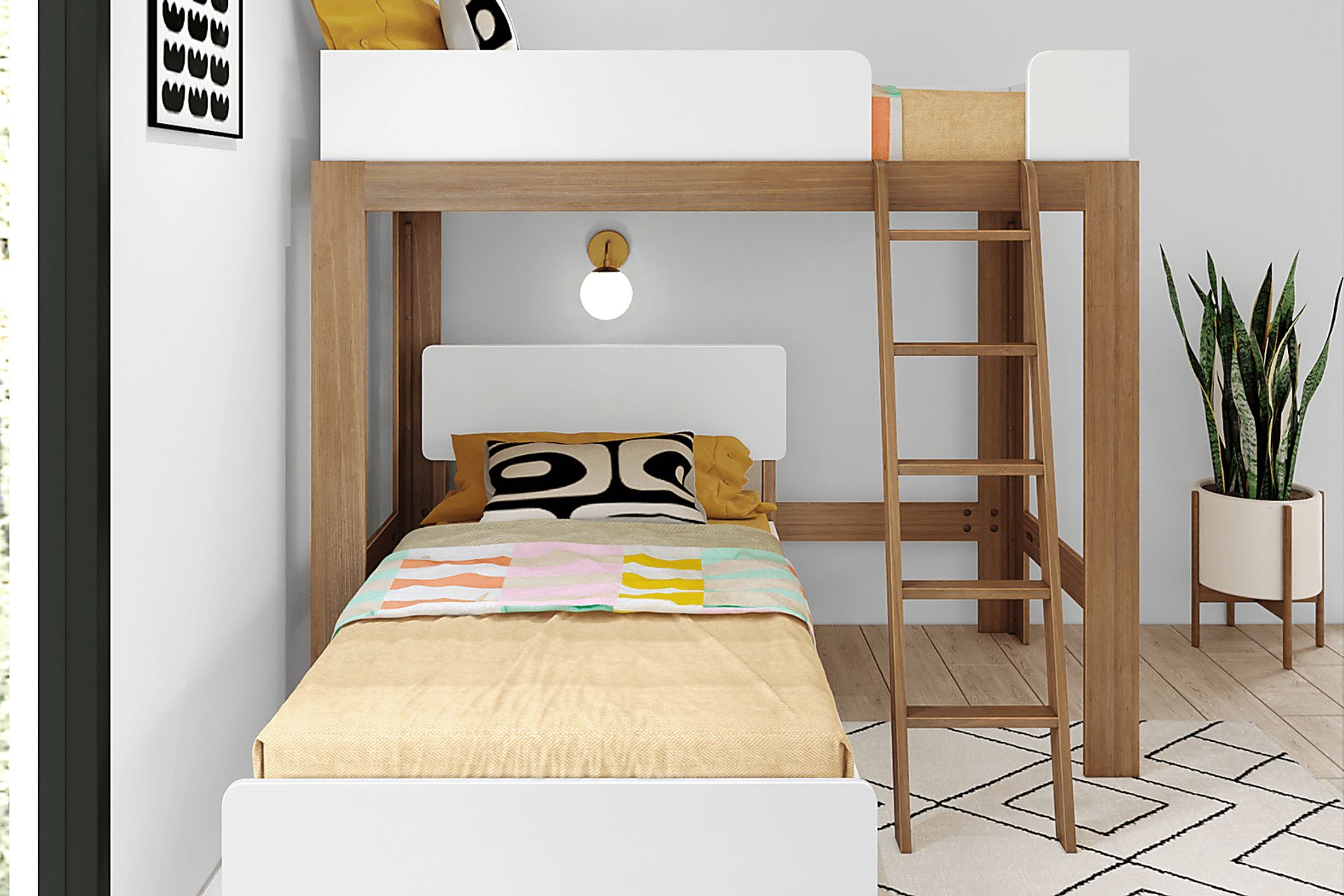 Kids Zuzana I Pecan White Twin/Twin Bunk Bed - Image 3