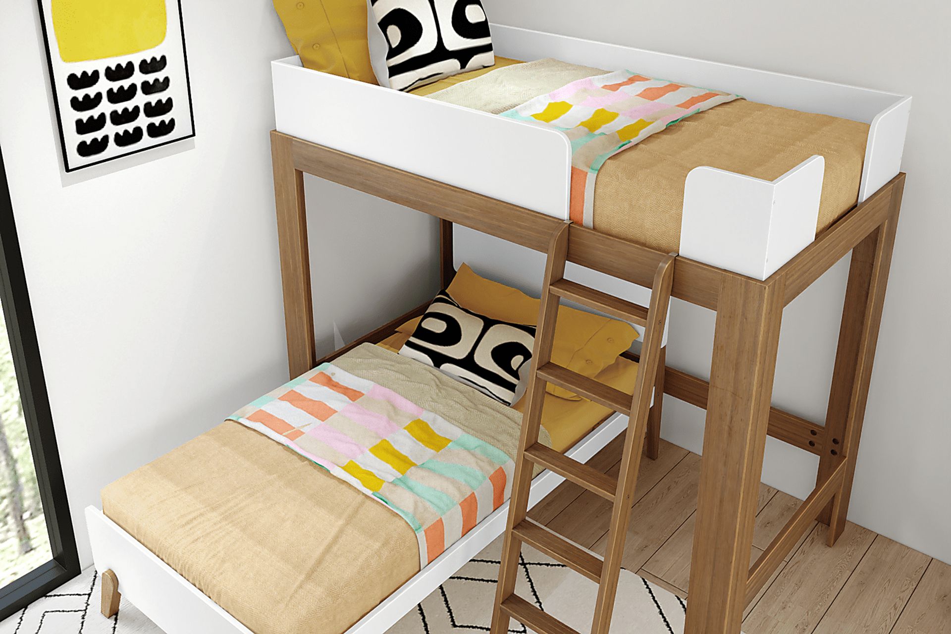Kids Zuzana I Pecan White Twin/Twin Bunk Bed - Image 4