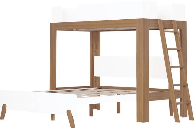 Kids Zuzana III Pecan White Twin/Queen Bunk Bed - Thumbnail - Image 1