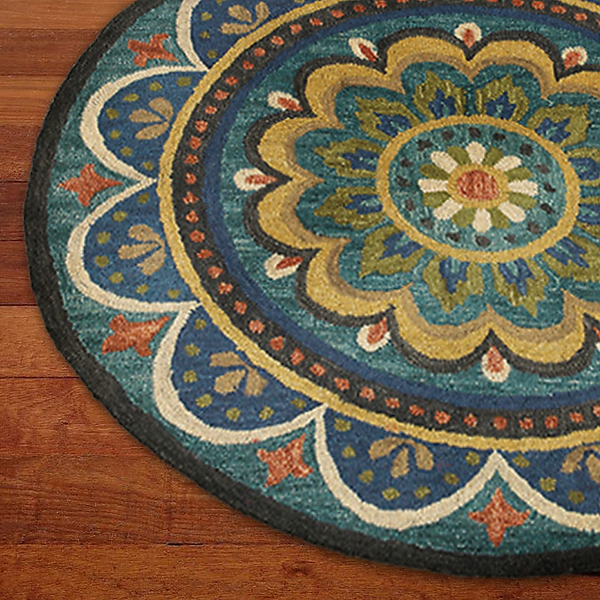 Kifle Teal 4' Round Rug - Image 10