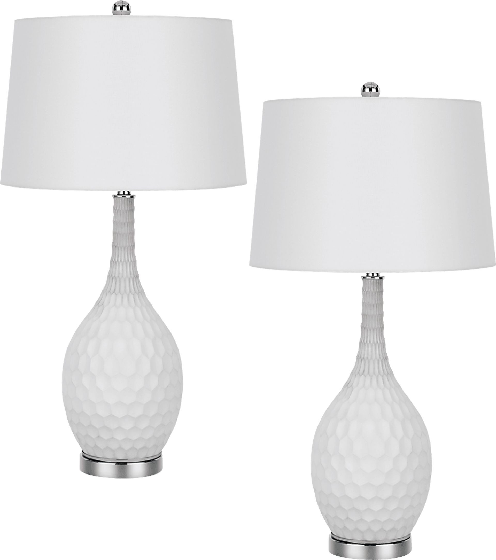 Kilbourne Club White Lamp, Set of 2 - Image 1