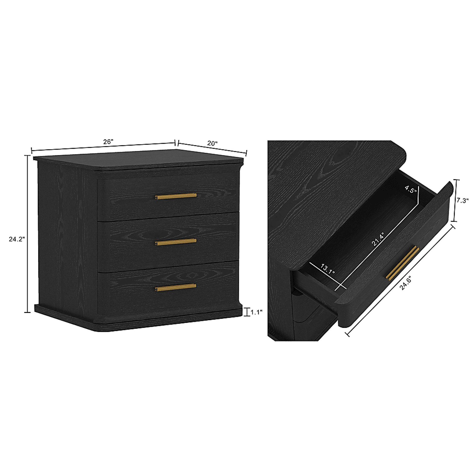 Kilde II Black Nightstand - Image 5
