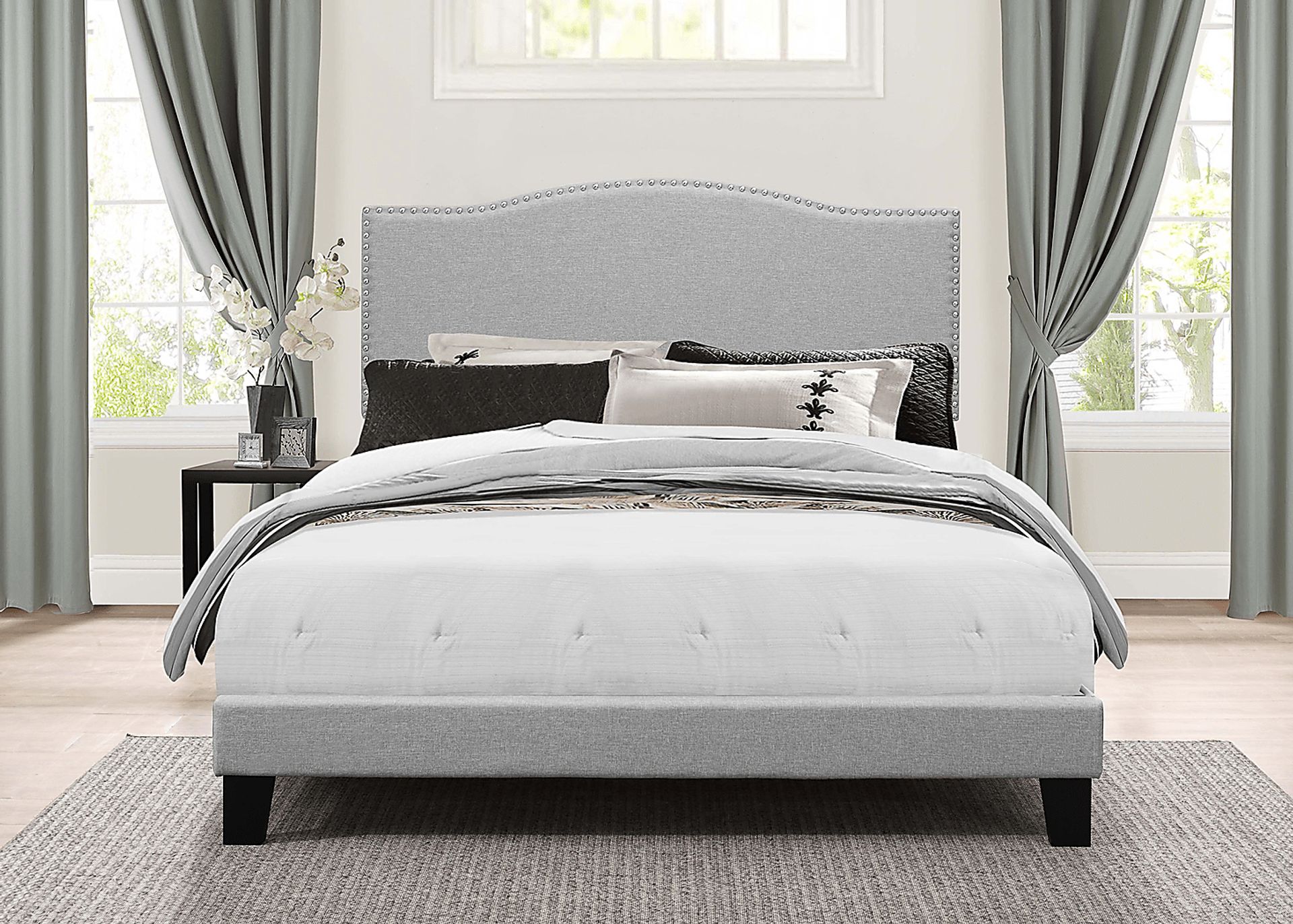 Kiley Gray Full Upholstered Bed - Image 2