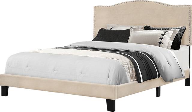 Kiley Linen Full Upholstered Bed - Thumbnail - Image 1