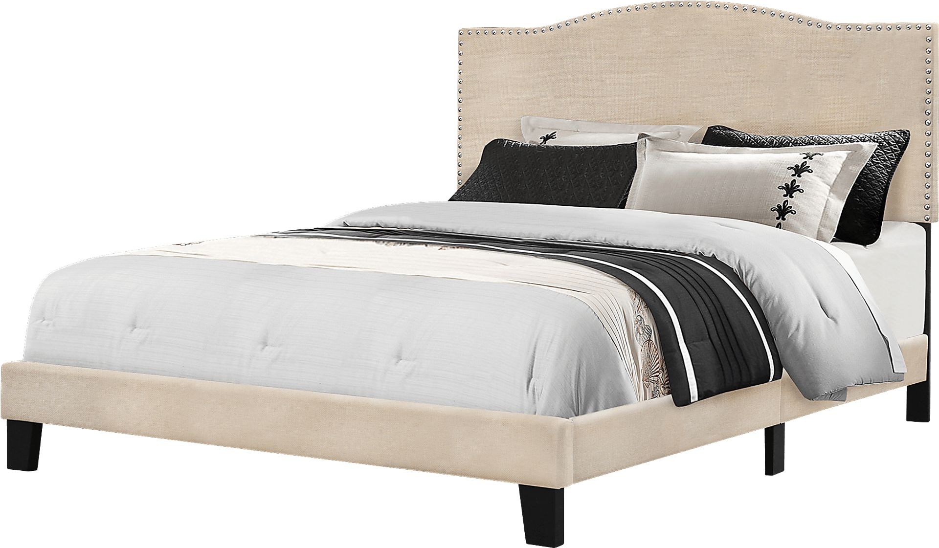 Kiley Linen Full Upholstered Bed - Image 1