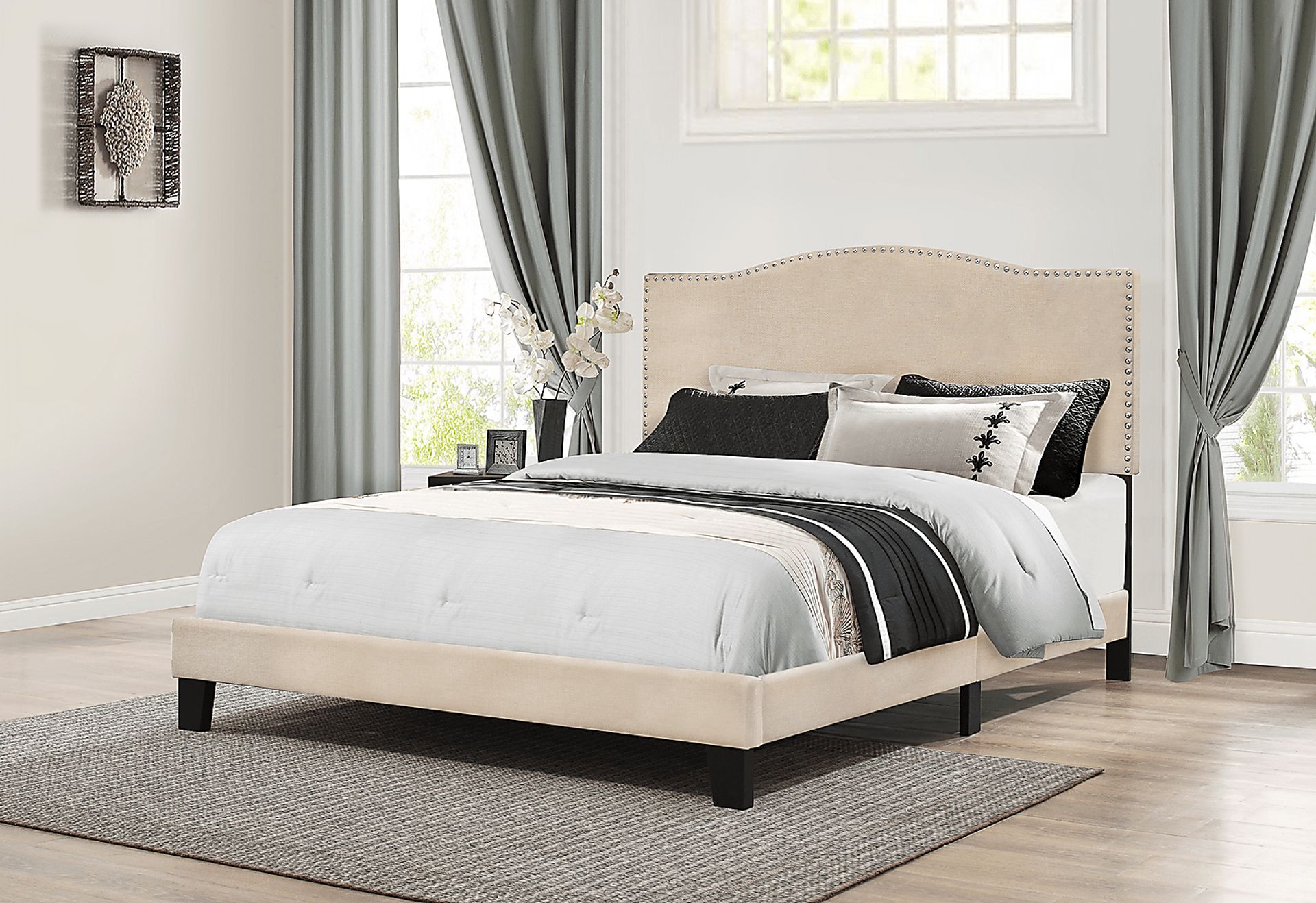 Kiley Linen Queen Upholstered Bed - Image 2