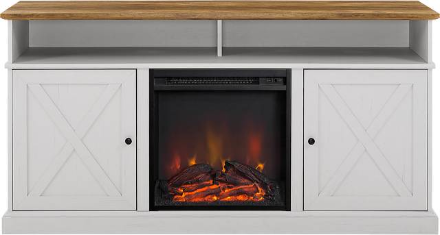Kilmersdon Barnwood 60 in. Console, With Electric Fireplace - Thumbnail - Image 2