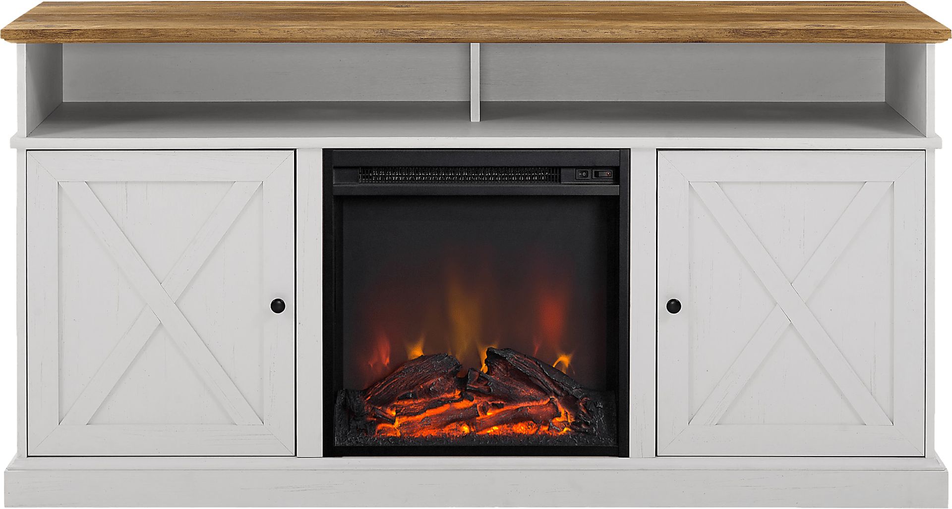 Kilmersdon Barnwood 60 in. Console, With Electric Fireplace - Image 2