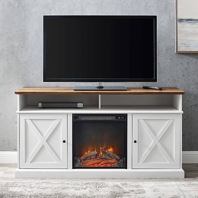 Kilmersdon Barnwood 60 in. Console, With Electric Fireplace - Thumbnail - Image 5