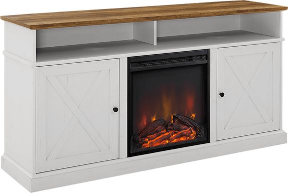 Kilmersdon Barnwood 60 in. Console, With Electric Fireplace