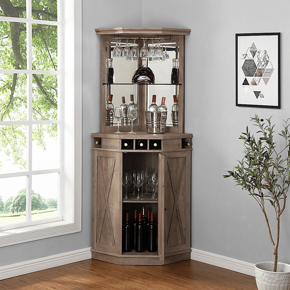 Kilso Gray Bar Cabinet