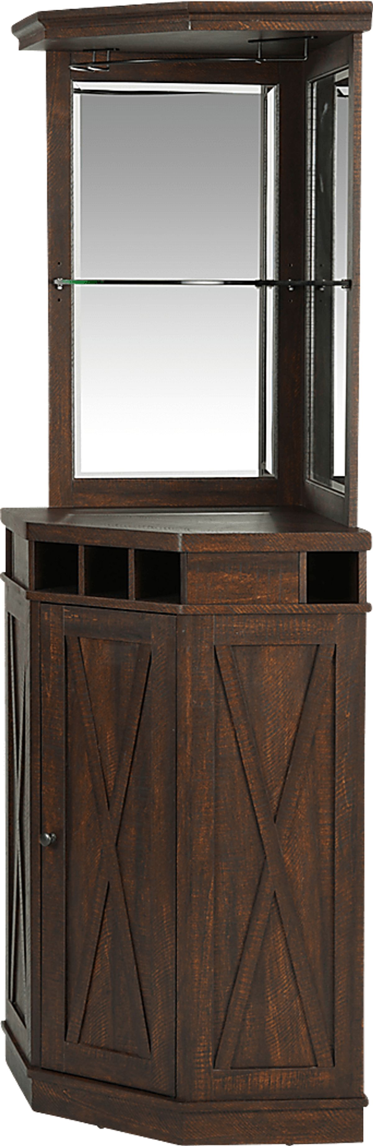 Kilso Mahogany Dark Wood Bar Cabinet | Rooms to Go