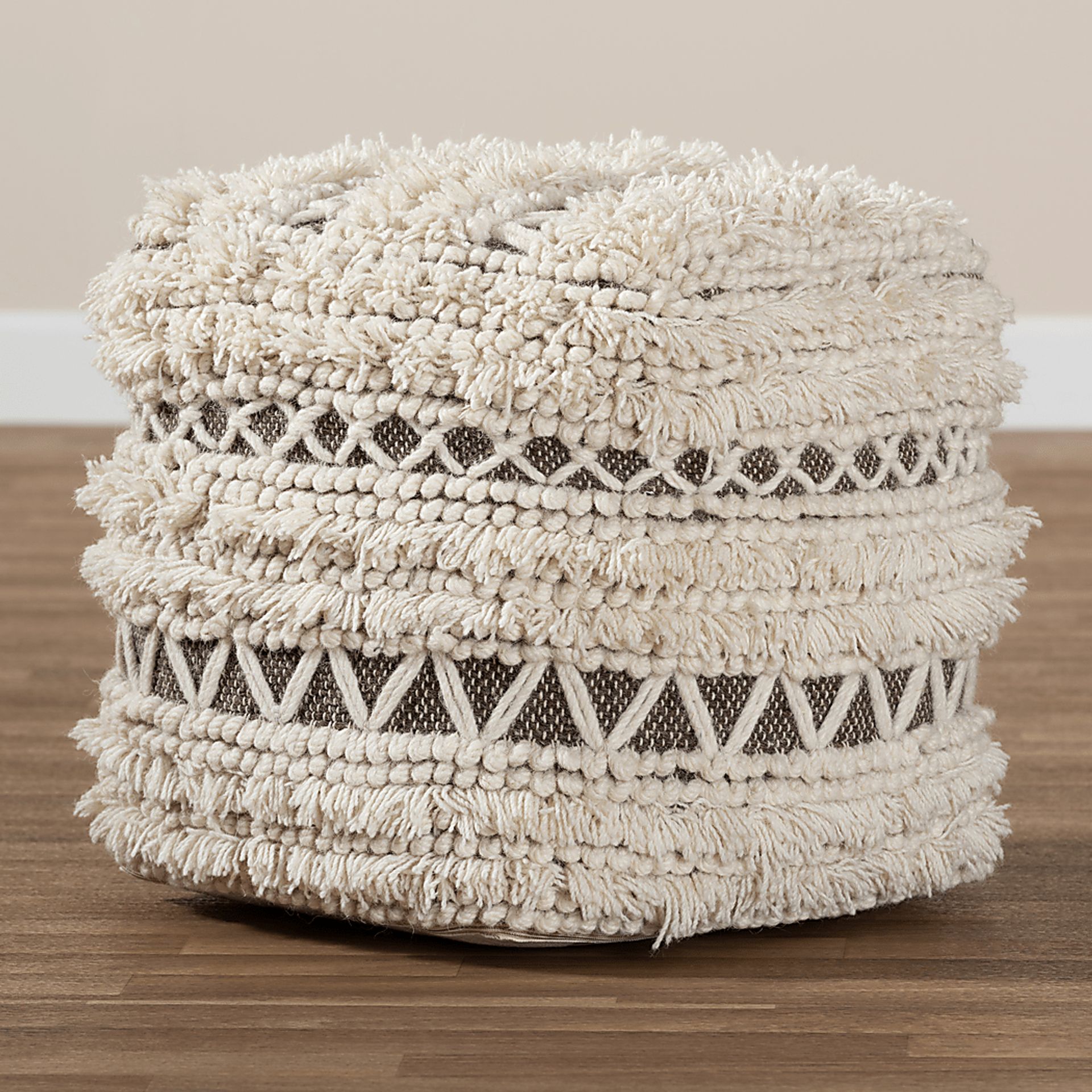 Kimble Drive Beige Pouf - Image 4