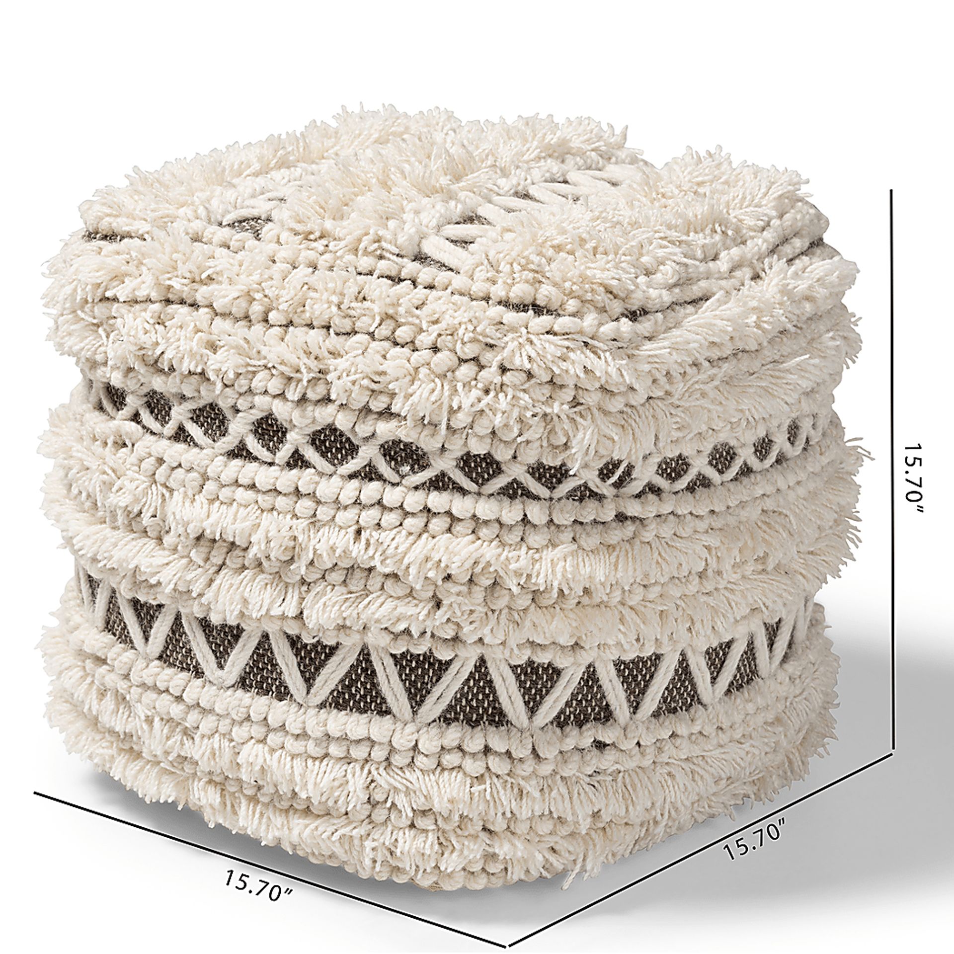 Kimble Drive Beige Pouf - Image 6