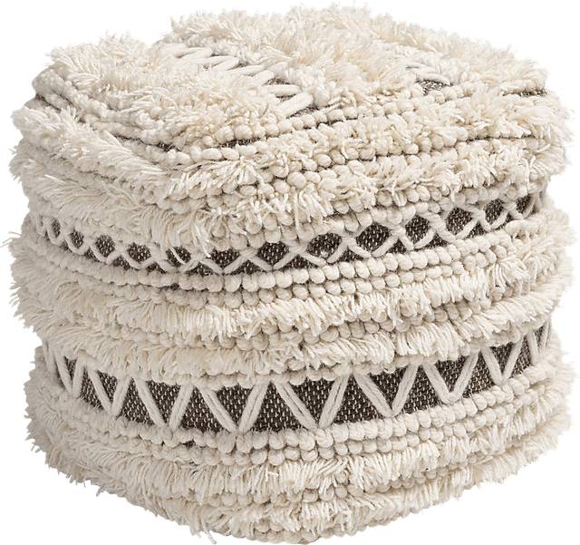 Kimble Drive Beige Pouf - Thumbnail - Image 1