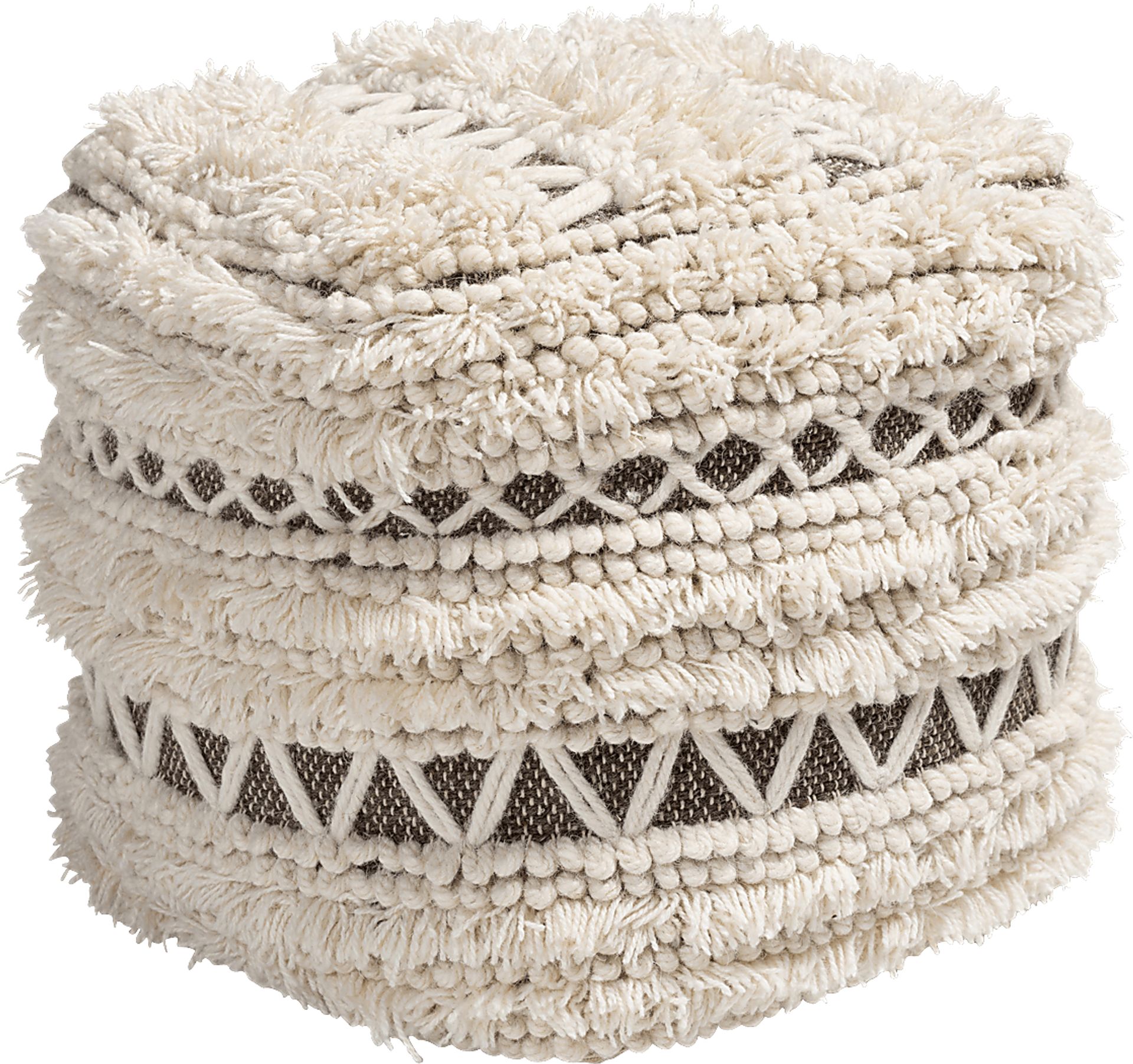 Kimble Drive Beige Pouf - Image 1