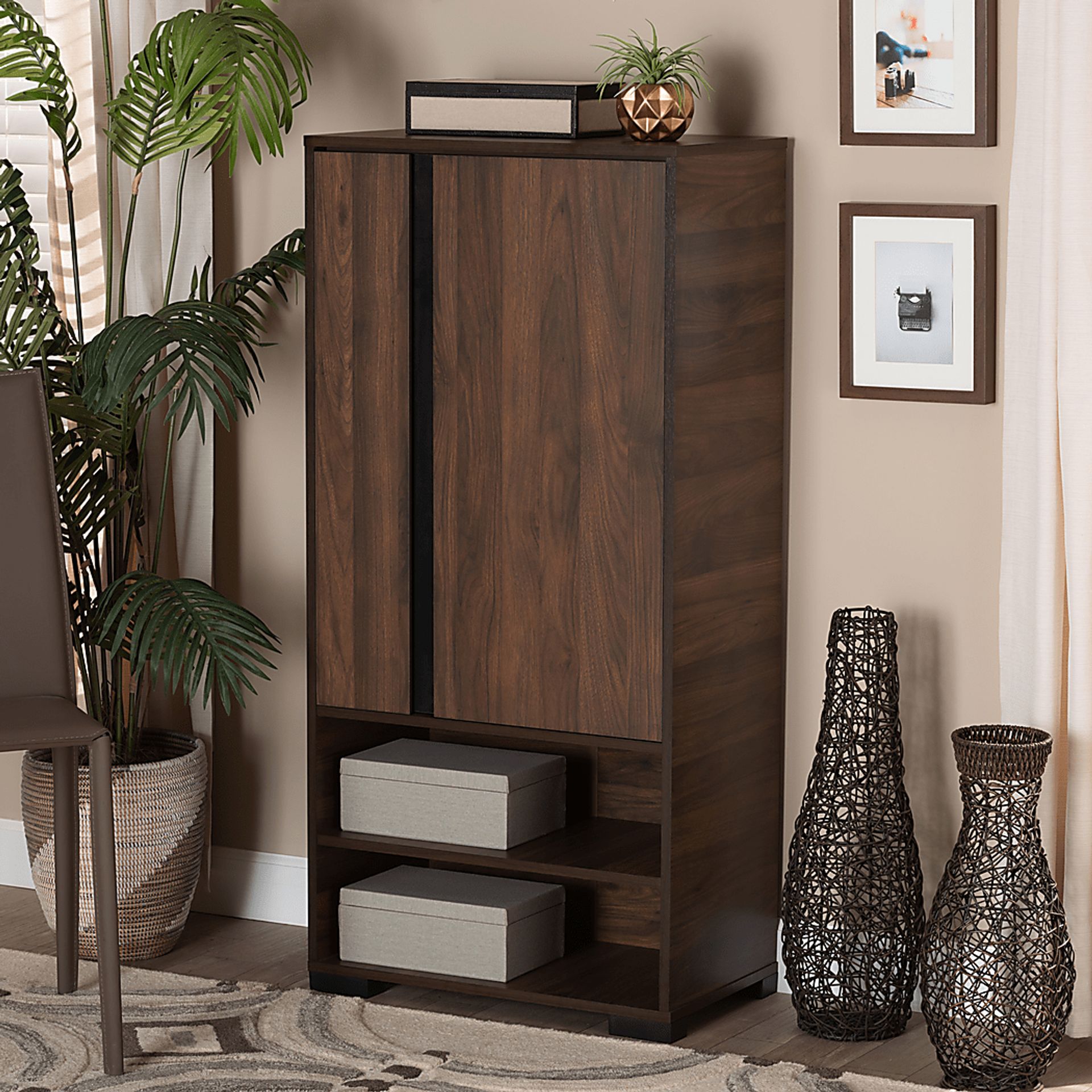 Kimeron Brown Shoe Storage Cabinet - Image 2