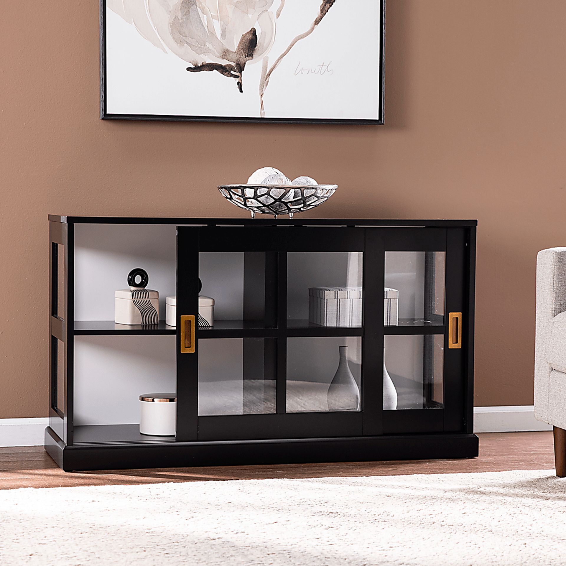 Kimmeridge Black Curio Cabinet - Image 5