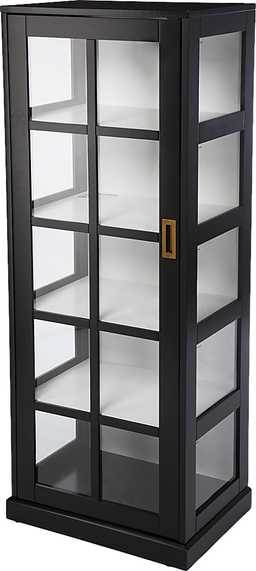 Kimmeridge Black Tall Curio Cabinet - Thumbnail - Image 1