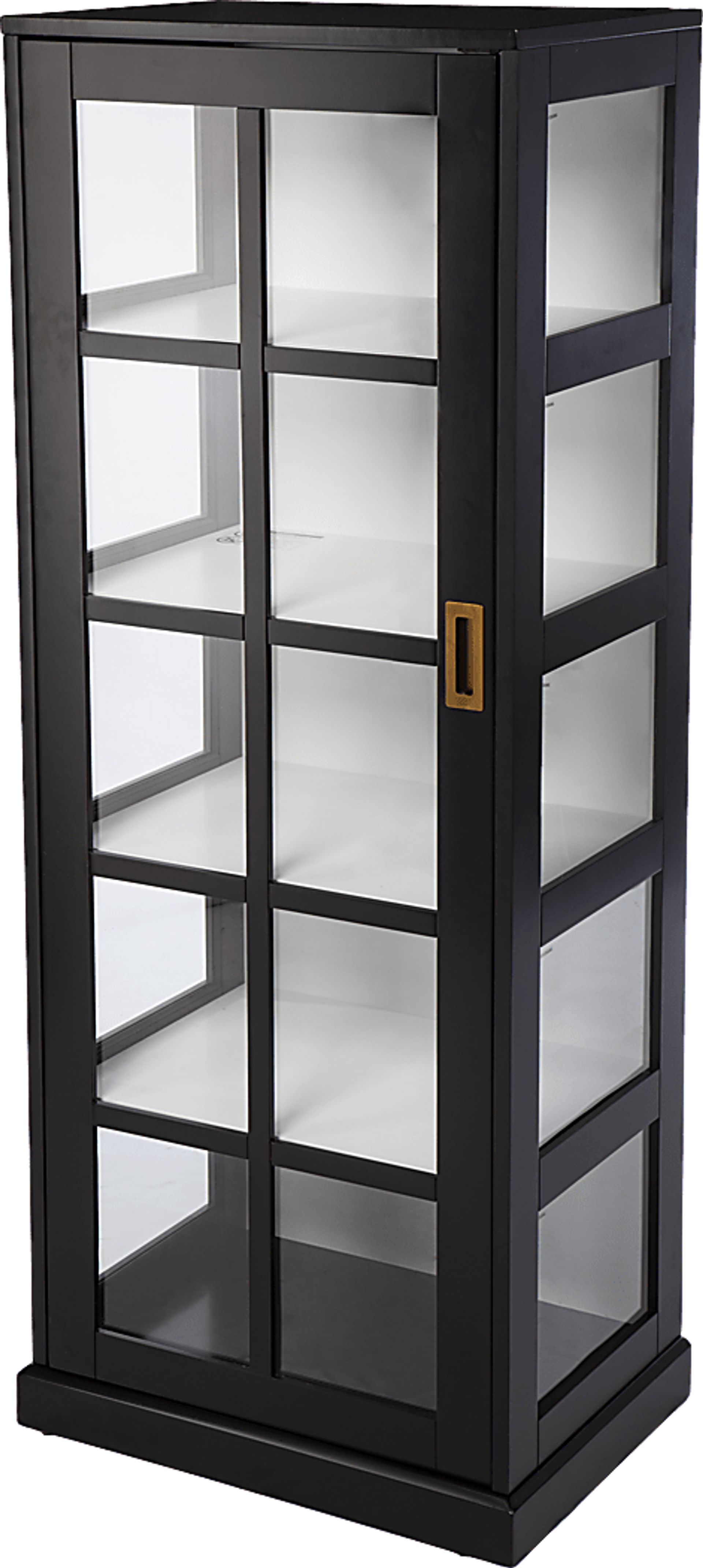 Kimmeridge Black Tall Curio Cabinet - Image 1