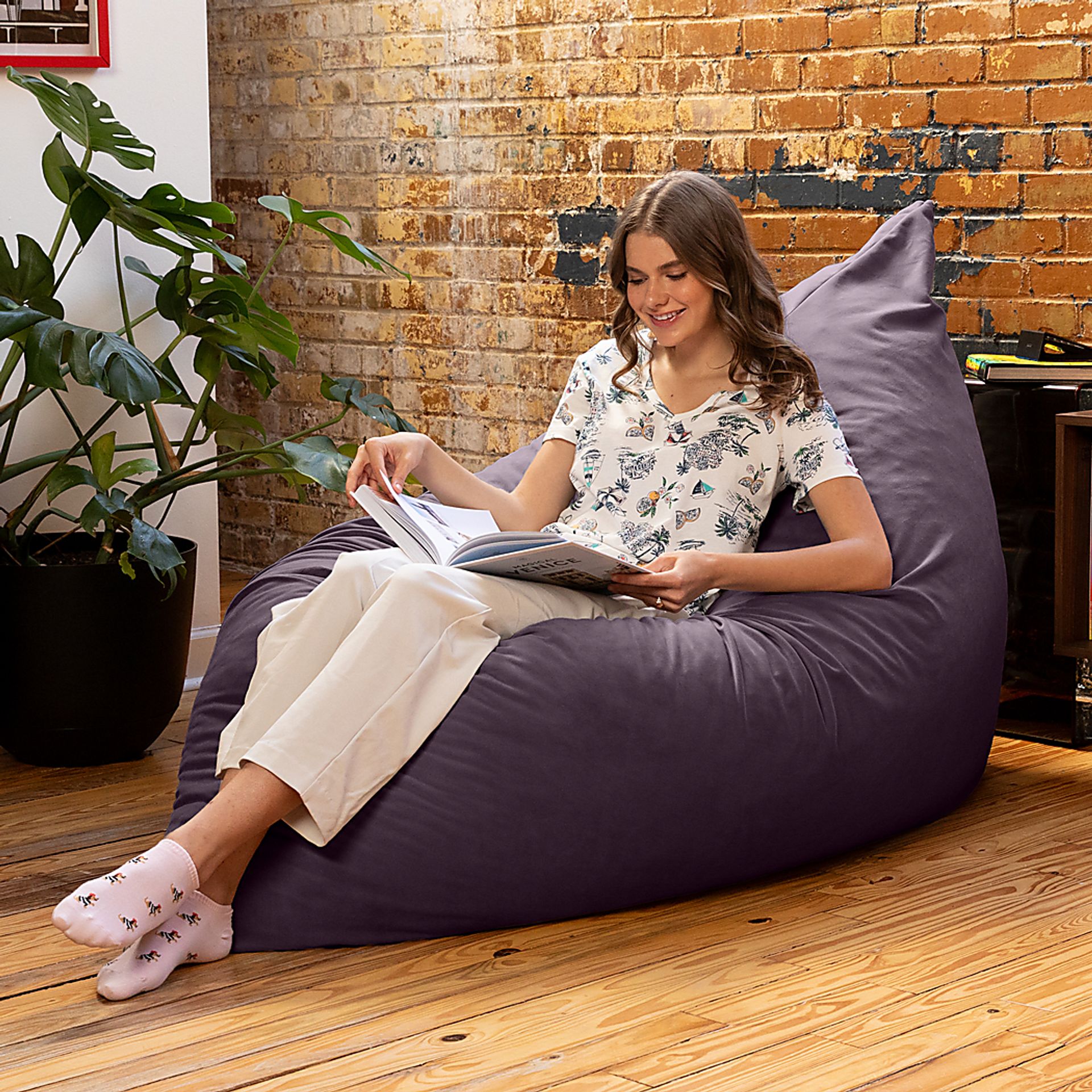 Kimna I Purple Bean Bag Rocking Chair - Image 2