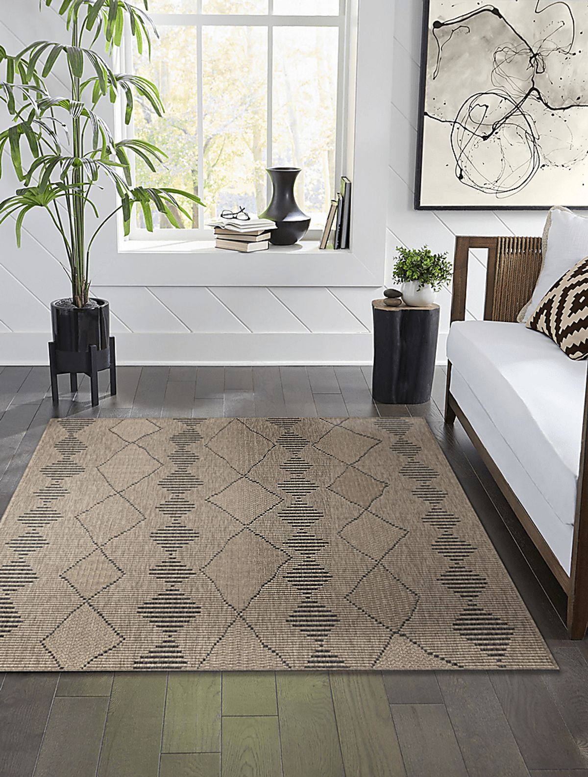 Kinacol Taupe Beige Outdoor Rugs | Rooms to Go