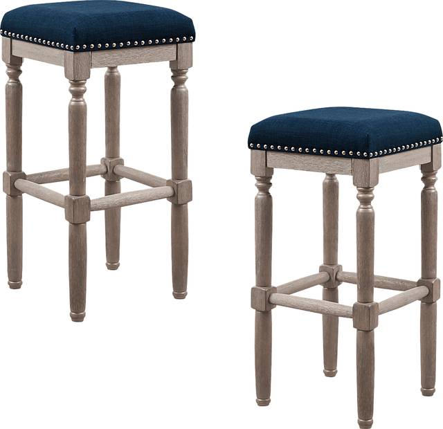 Kincheon Navy Barstool, Set of 2 - Thumbnail - Image 1