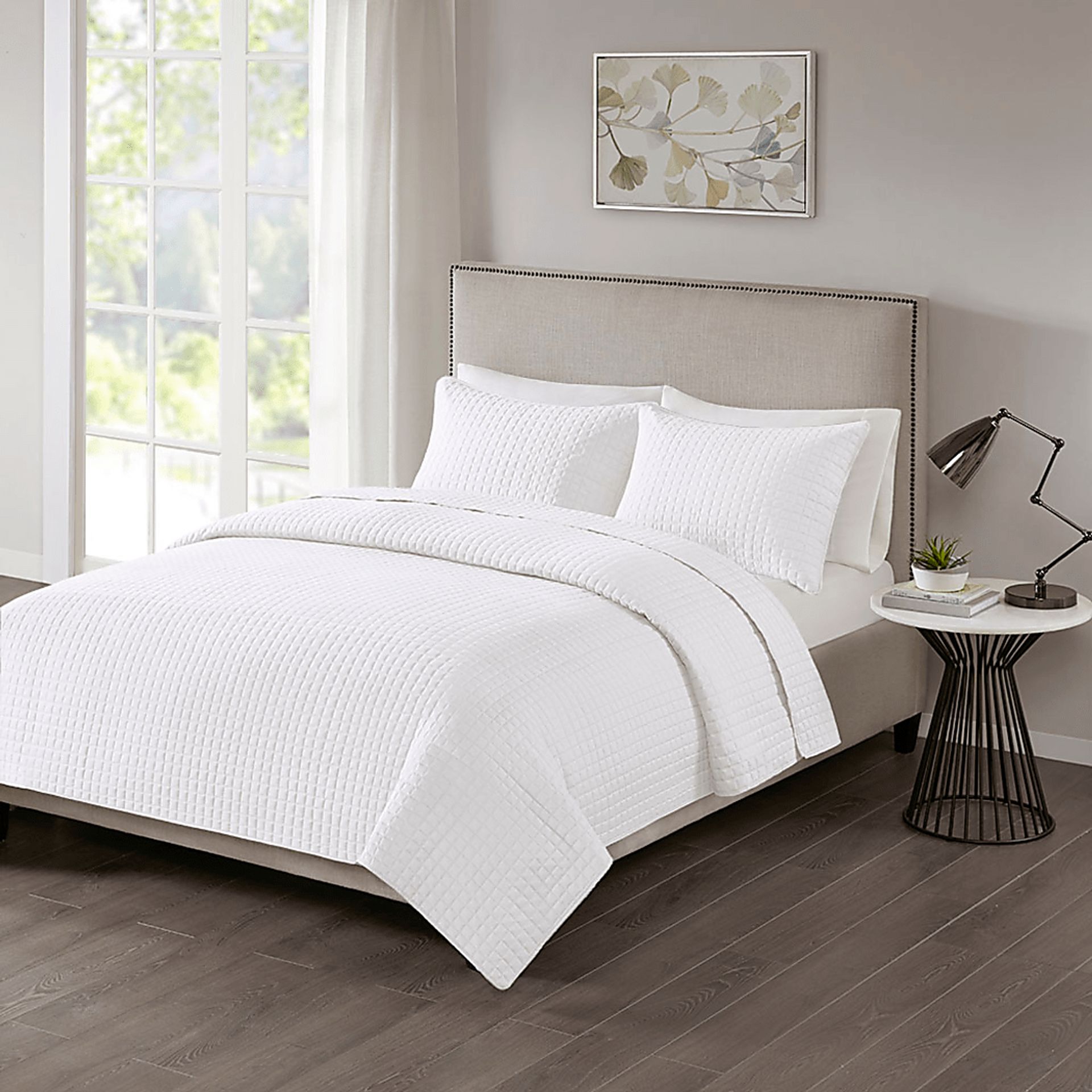 Kineton White 3 Pc King/California King Coverlet Set - Image 1