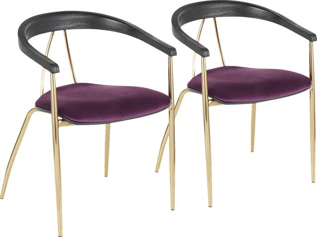 Kingrow Purple Arm Chair, Set of 2 - Thumbnail - Image 1