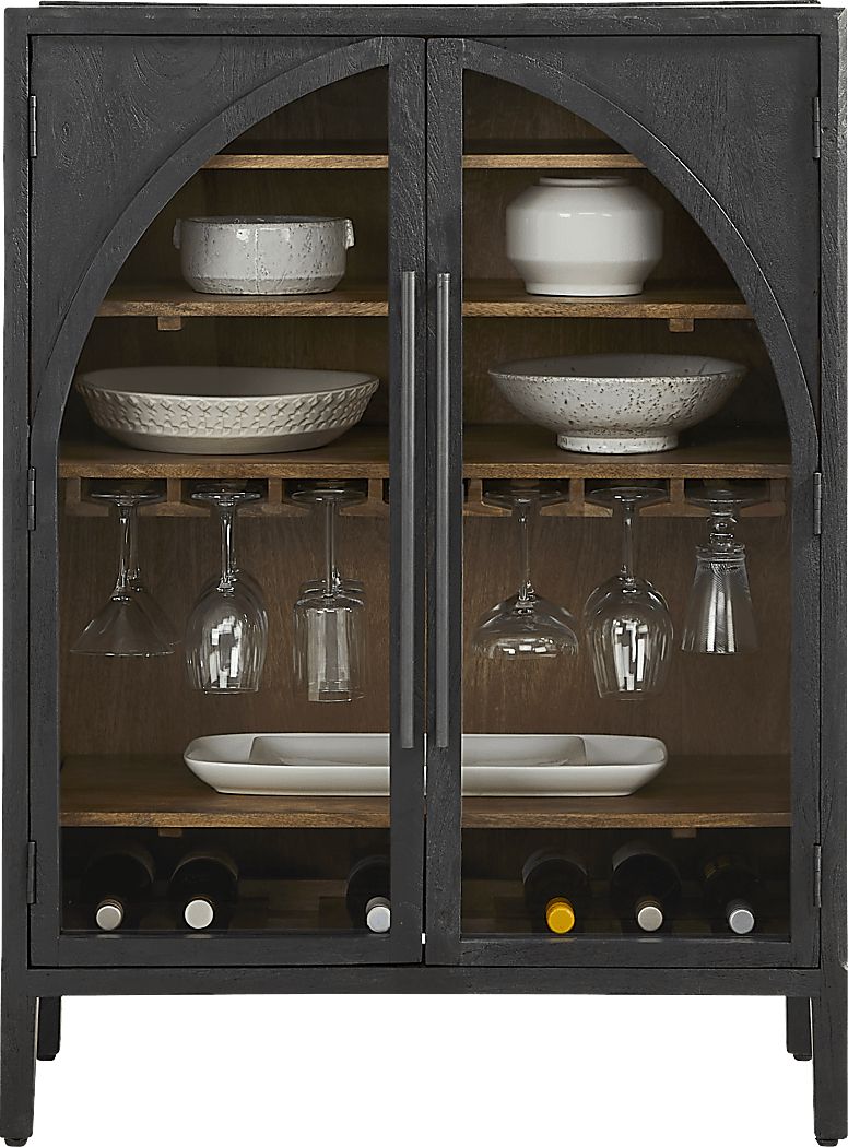 Kings Road Black Wine Cabinet