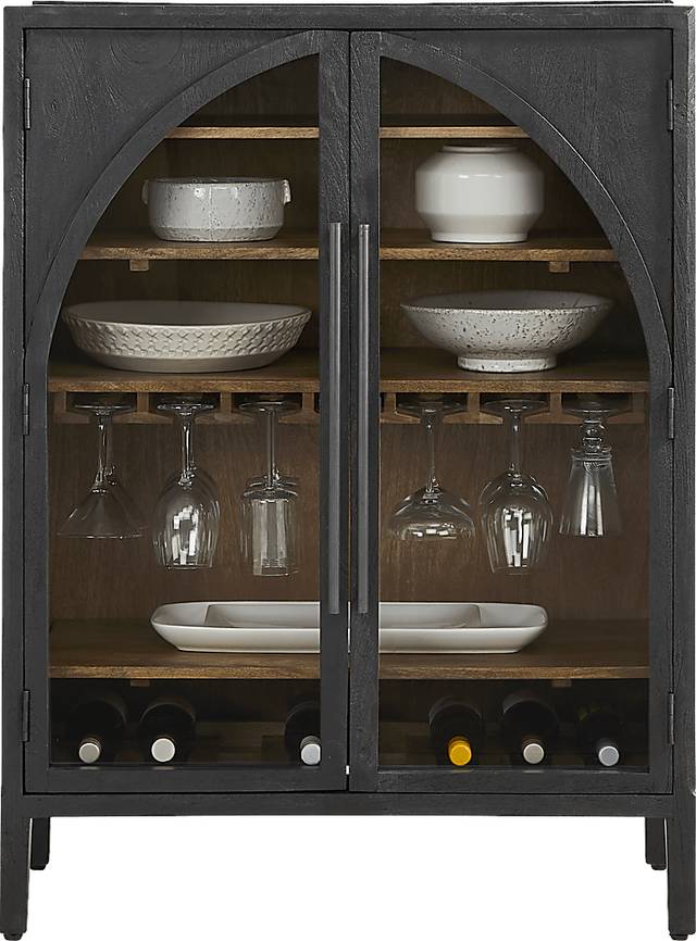 King's Road Black Wine Cabinet - Thumbnail - Image 2