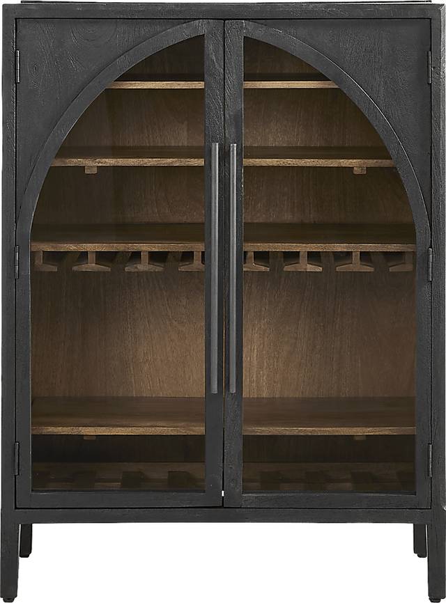 King's Road Black Wine Cabinet - Thumbnail - Image 1
