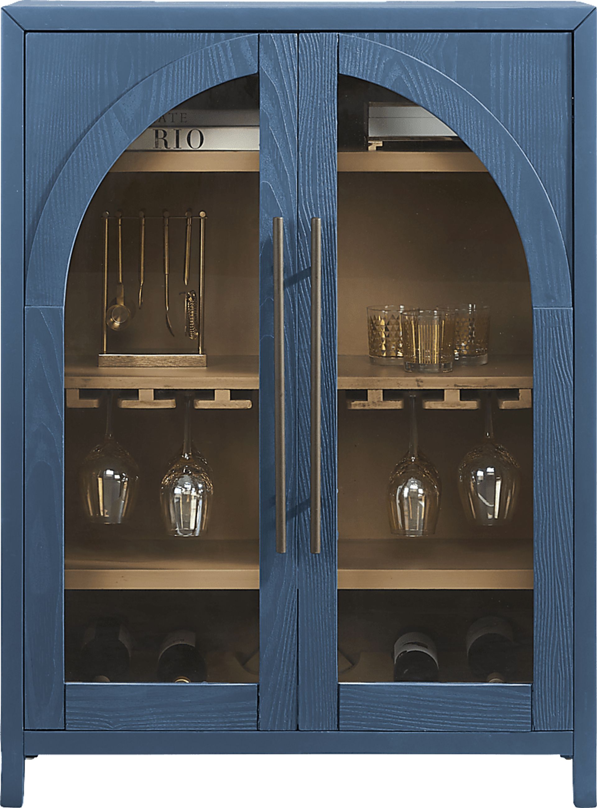 King's Road Navy Wine Cabinet - Image 2