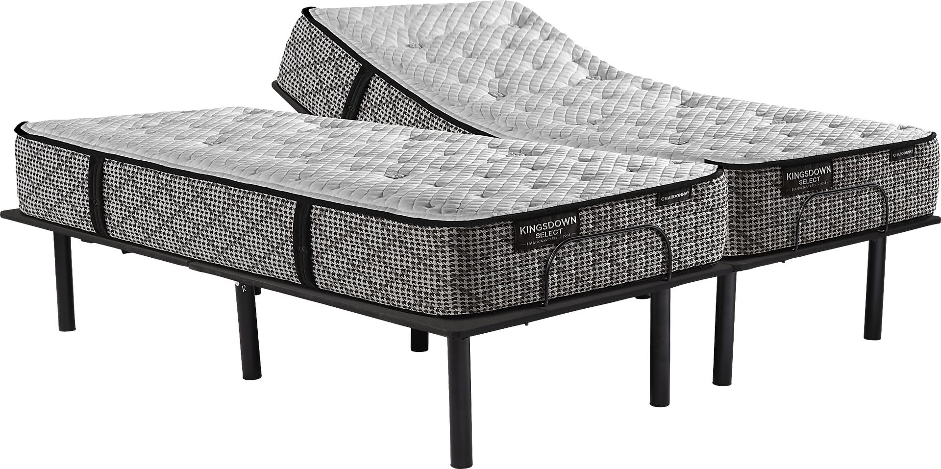 Kingsdown Chardonnay Split King Mattress with Head Up Only Base - Image 1