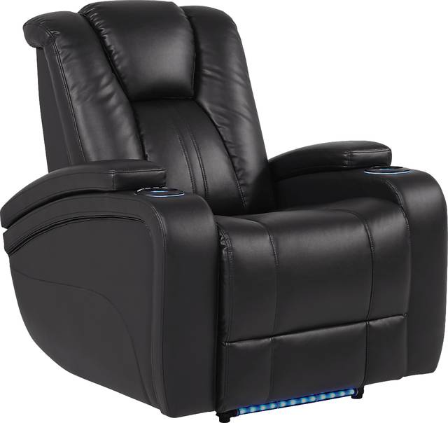 Kingvale Court Black Dual Power Recliner - Thumbnail - Image 1